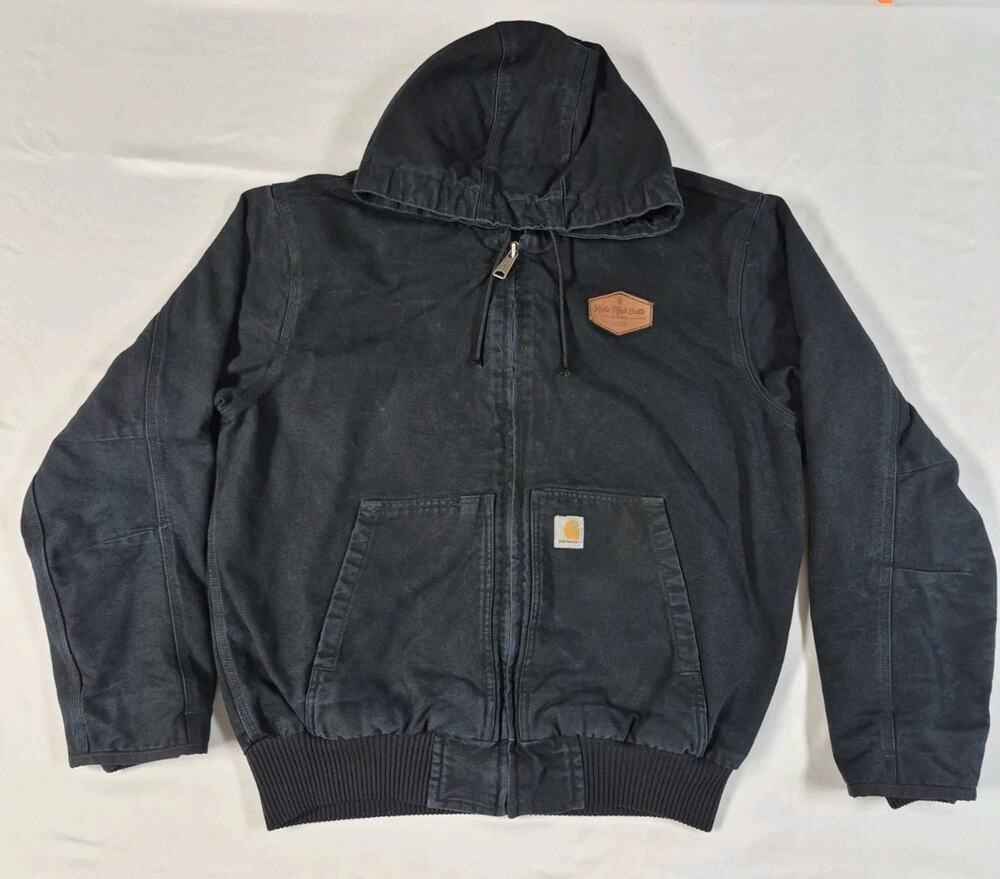 Carhartt Men's Washed Duck Insulated Black Active Jacket Size Large